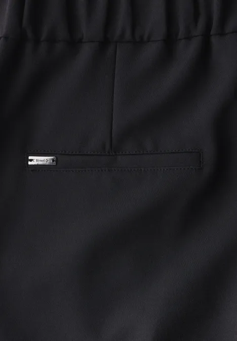 Wide Leg Twill Hose Black