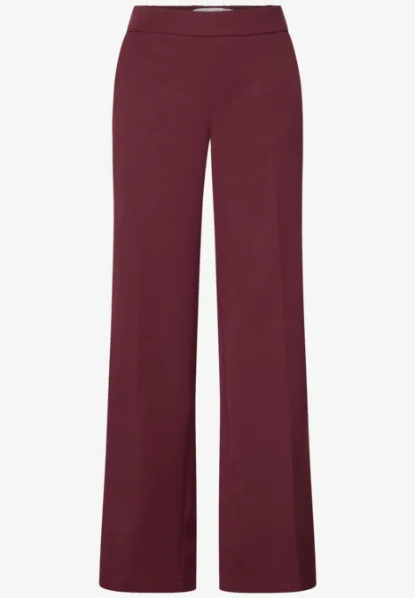 Wide Leg Twill Hose dark cherry red