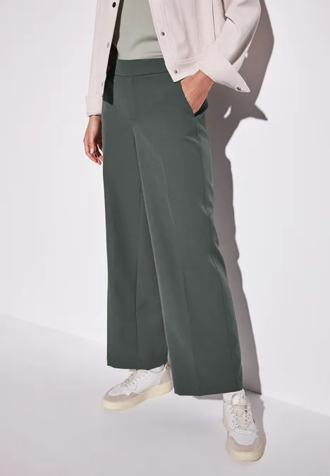 Wide Leg Twill Hose wither green