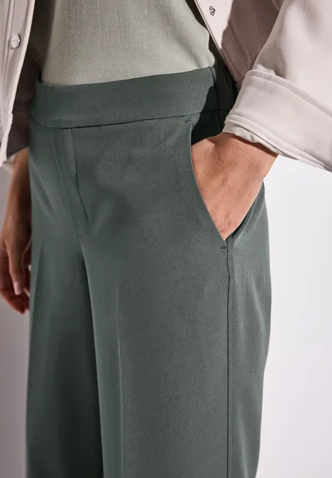 Wide Leg Twill Hose wither green