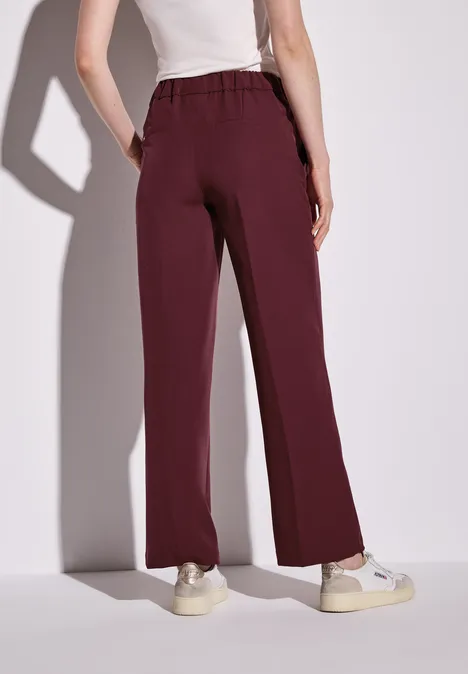 Straight Leg Twill Hose dark cherry red