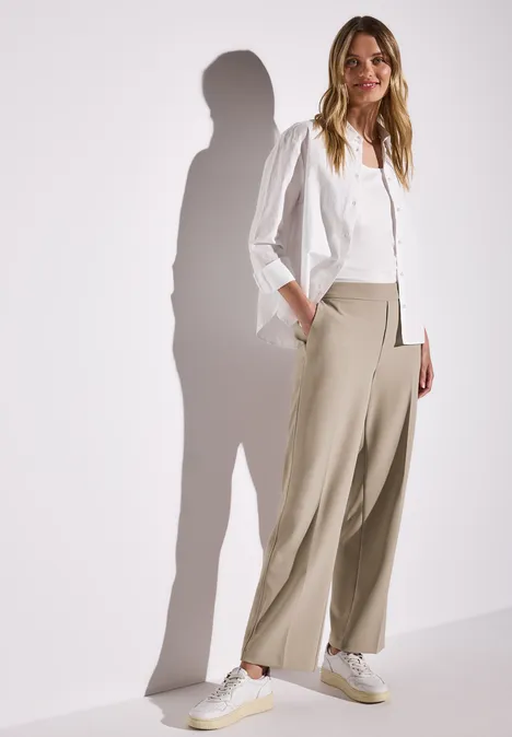 Straight Leg Twill Hose buff grey