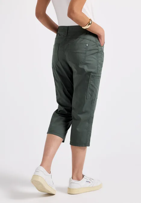 3/4 Satin Hose mit Taschen marshy green