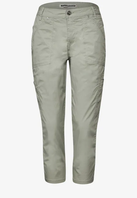 3/4 satijnen broek met zakken pastel green