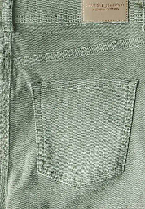 Flared Leg Jeans Dusty Green Washed