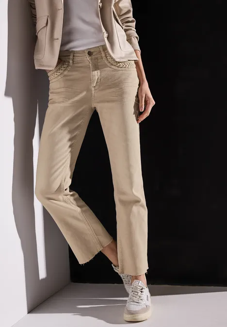 Flared Leg Jeans Barely Beige