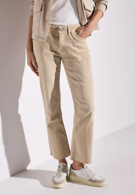 Flared Leg Jeans Barely Beige