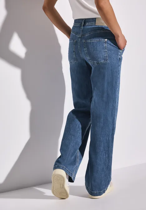 Wide Leg Jeans Soft medium washed
