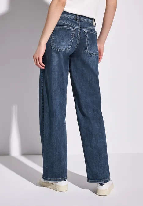 Wide Leg Jeans Dark blue washed