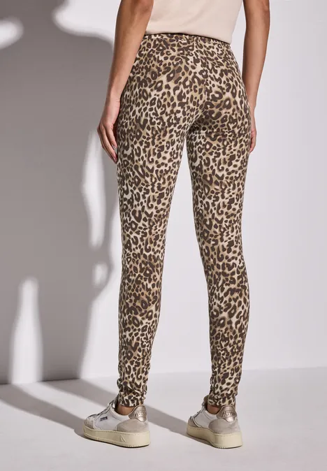Leggings mit Leo-Muster creamy brown