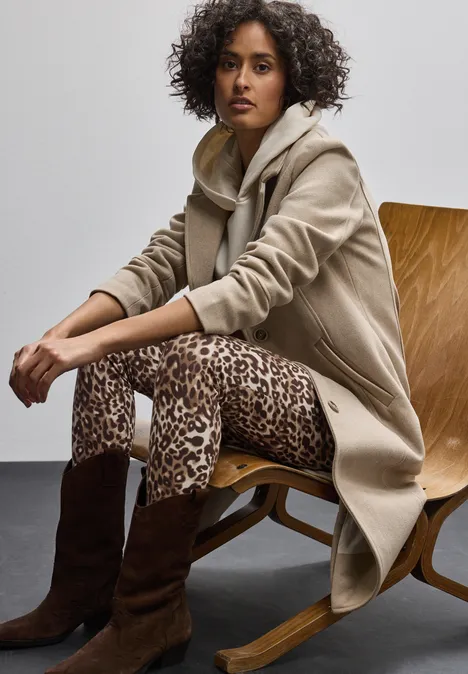 Leggings mit Leo-Muster creamy brown