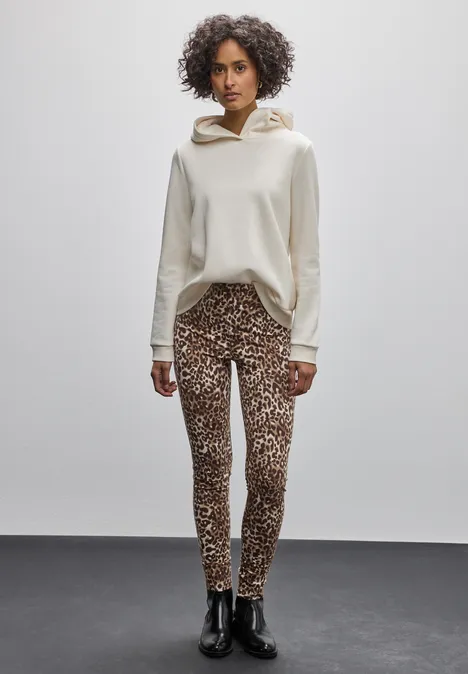 Leggings mit Leo-Muster creamy brown