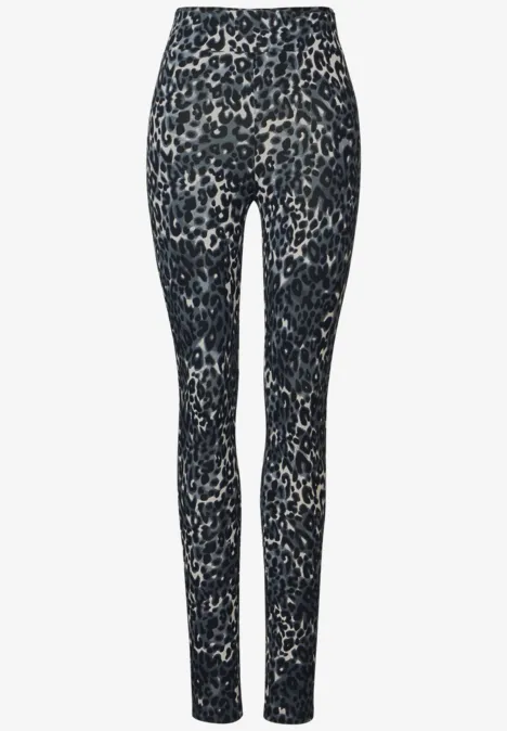 Leggings mit Leo-Muster metallic grey