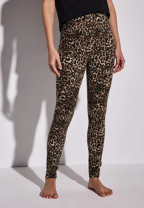 Leggings mit Leo-Muster cub brown