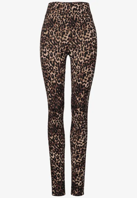 Leggings mit Leo-Muster cub brown