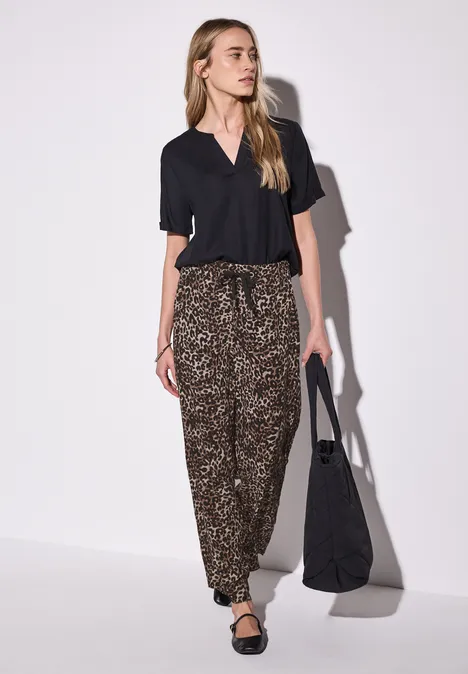 Wide Leg Leo-Hose cub brown