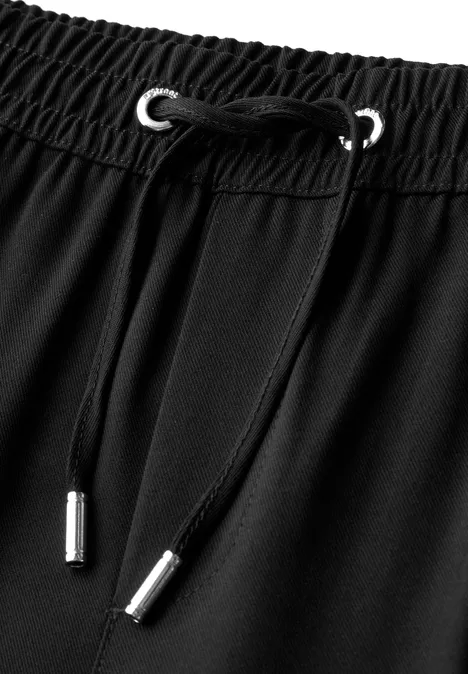 Wide Leg Twill Hose Black