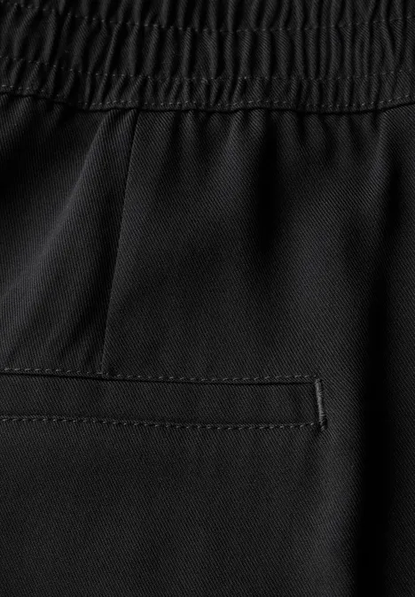 Wide Leg Twill Hose Black