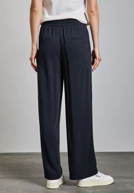 Wide Leg Twill Hose deep blue