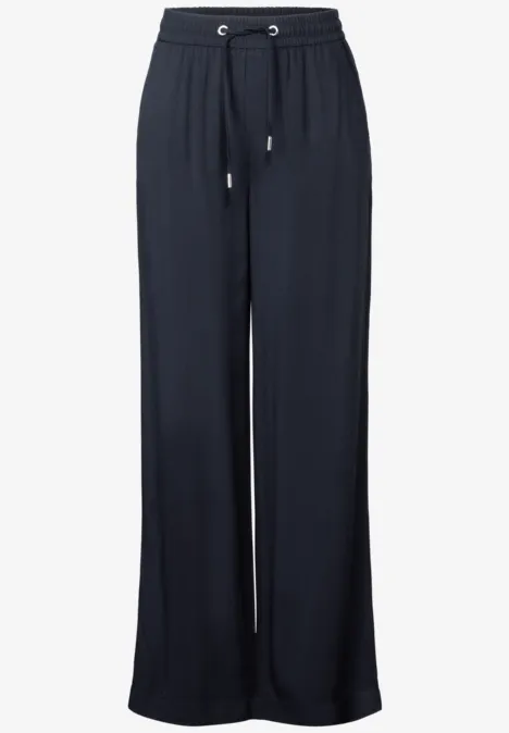 Wide Leg Twill Hose deep blue