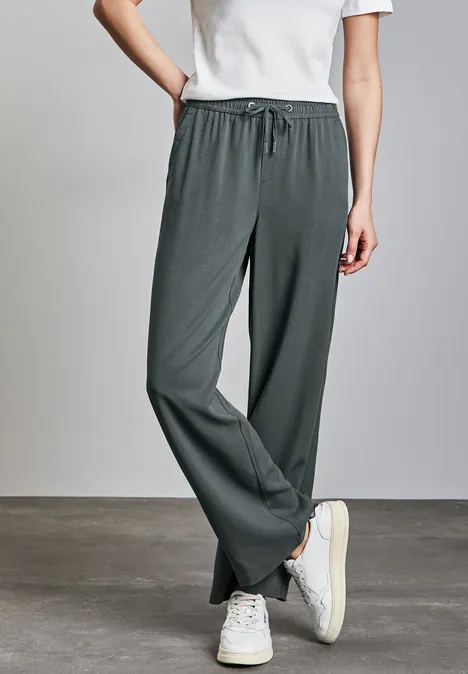 Wide Leg Twill Hose marshy green