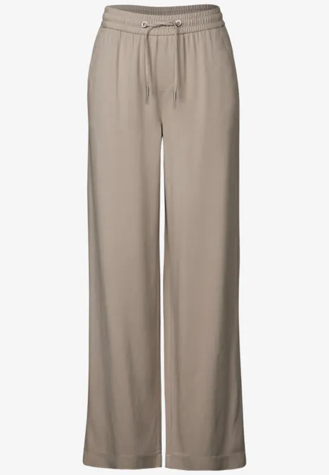 Wide Leg Twill Hose safari beige