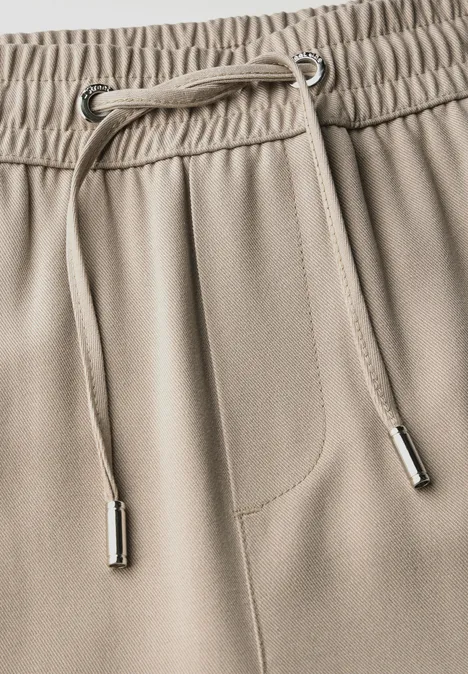 Wide Leg Twill Hose safari beige