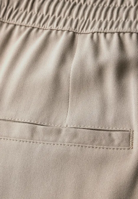 Wide Leg Twill Hose safari beige