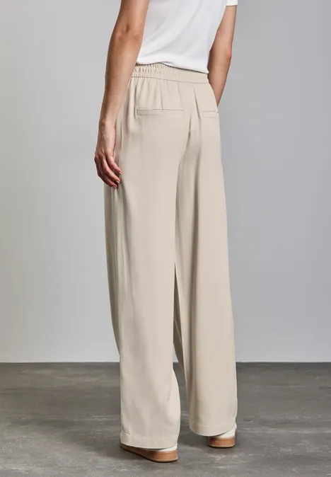 Wide Leg Twill Hose barley beige