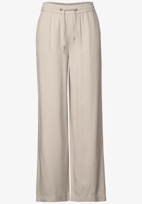 Wide Leg Twill Hose barley beige