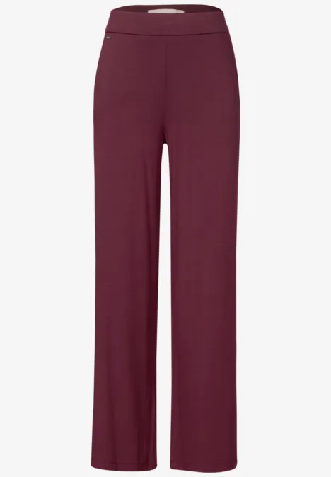 Wide Leg Jersey-Hose dark cherry red