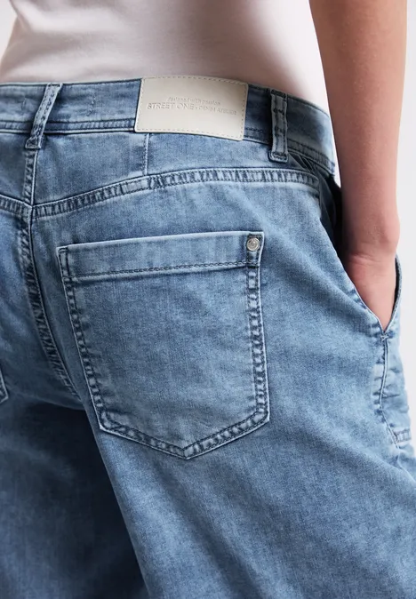 Wide Leg Jeans Medium Blue Random
