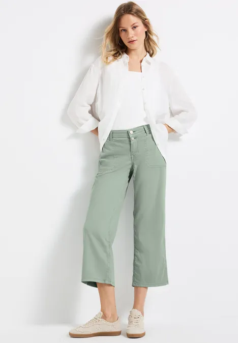 Wide Leg Jeans Sage Green washed