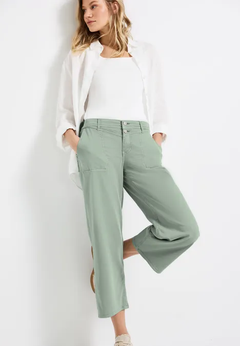 Wide Leg Jeans Sage Green washed