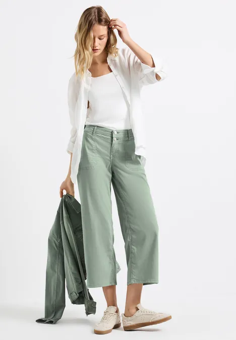 Wide Leg Jeans Sage Green washed