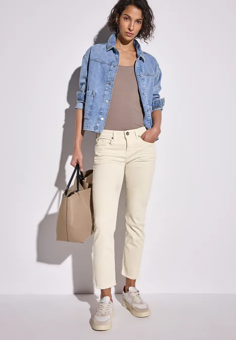 Straight Leg Jeans Ecru washed