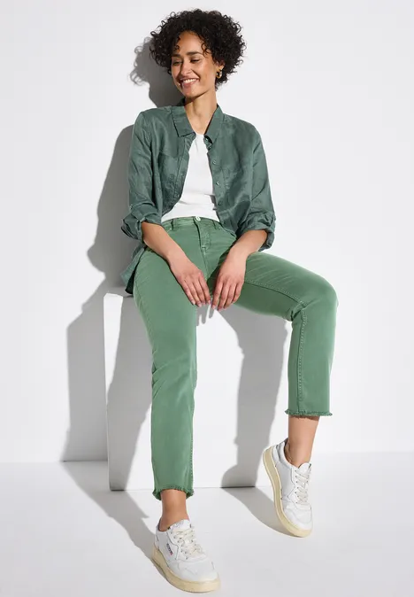 Straight Leg Jeans Peridot Green washed