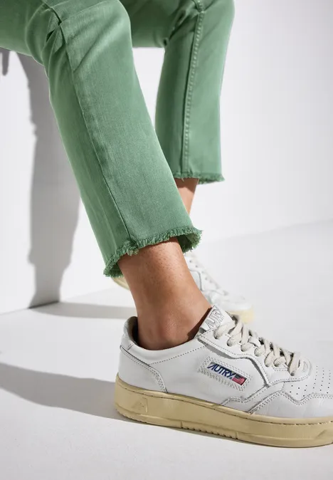Straight Leg Jeans Peridot Green washed