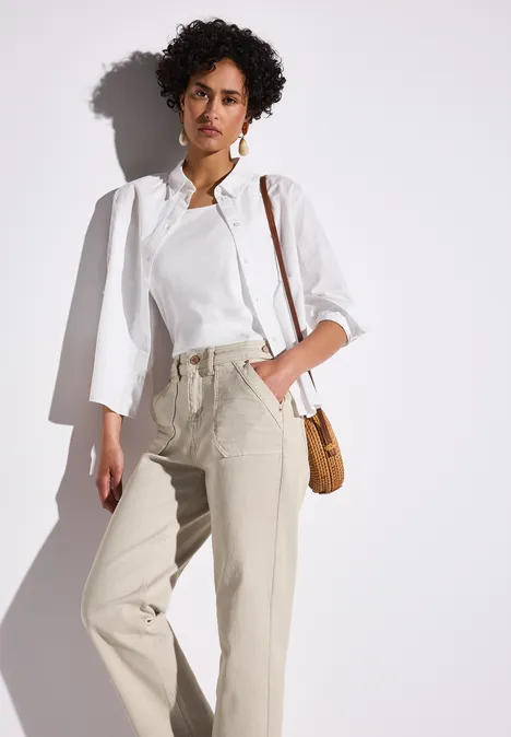 Straight Leg Jeans Moon sand washed
