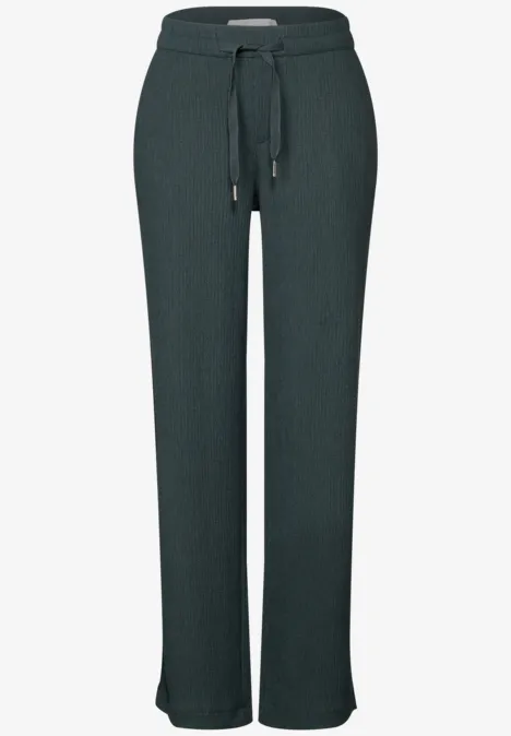 Wide Leg Hose mit Struktur marshy green