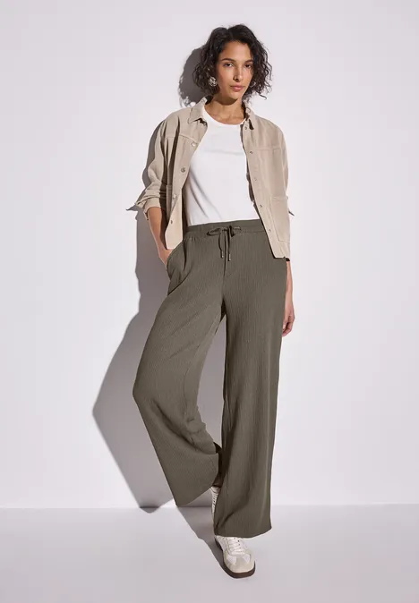 Wide Leg Hose mit Struktur acron brown