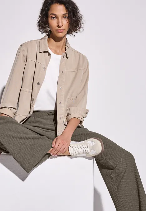 Wide Leg Hose mit Struktur acron brown