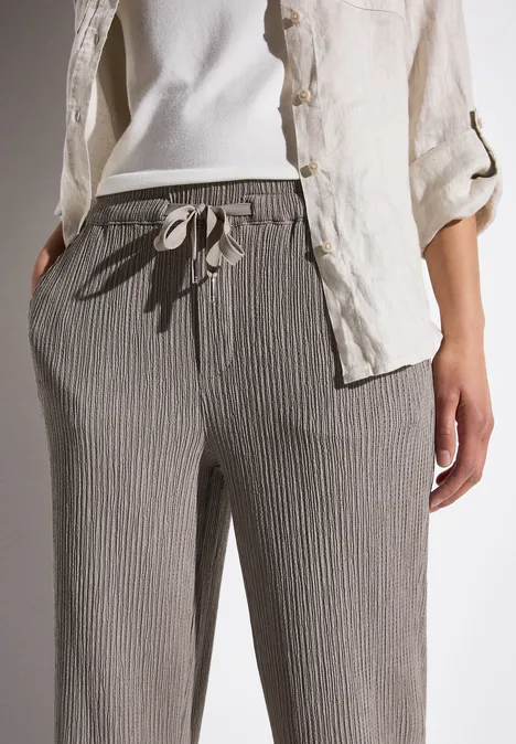 Wide Leg Hose mit Struktur vintage stone