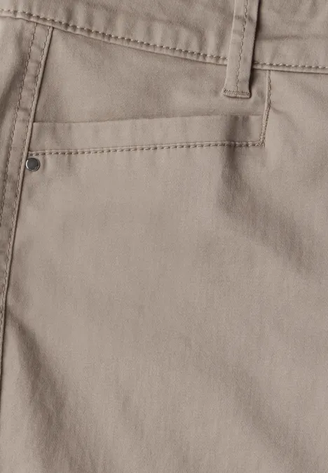 Satin-Hose im Casual Fit vintage stone