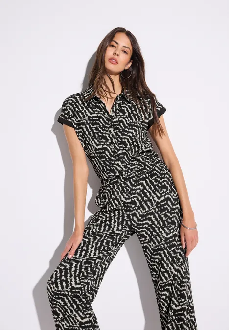 Gemusterter Jumpsuit Black
