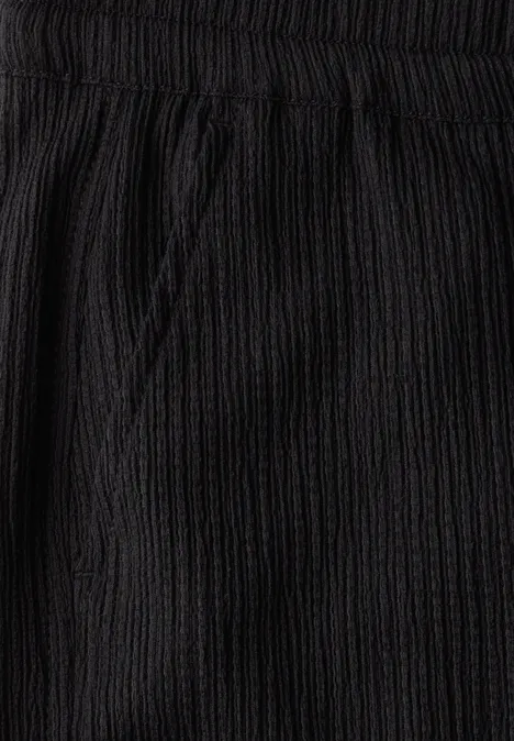 Wide Leg Hose mit Struktur Black