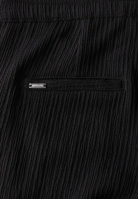 Wide Leg Hose mit Struktur Black