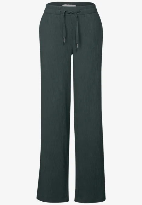 Wide Leg Hose mit Struktur marshy green