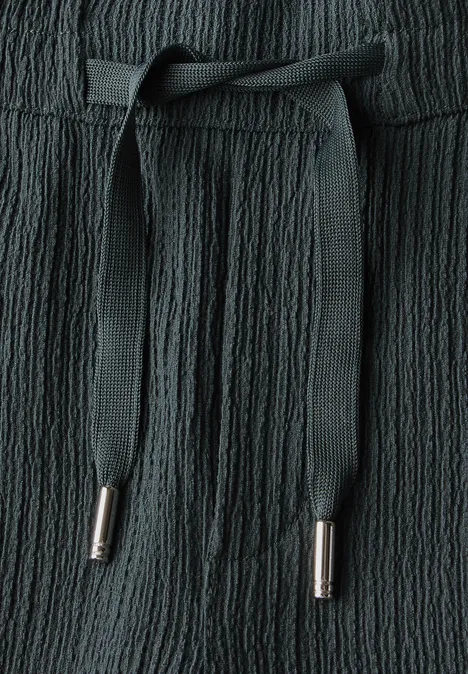 Wide Leg Hose mit Struktur marshy green