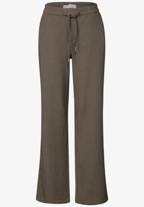 Wide Legs broek met structuur acron brown